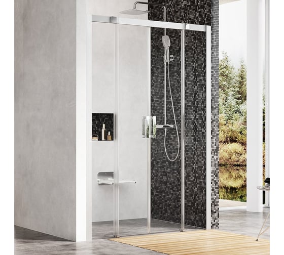 Изображение товара Раздвижная душевая дверь Ravak Matrix MSD4-200 см, профиль сатин, прозрачное стекло 0WKK0U00Z1