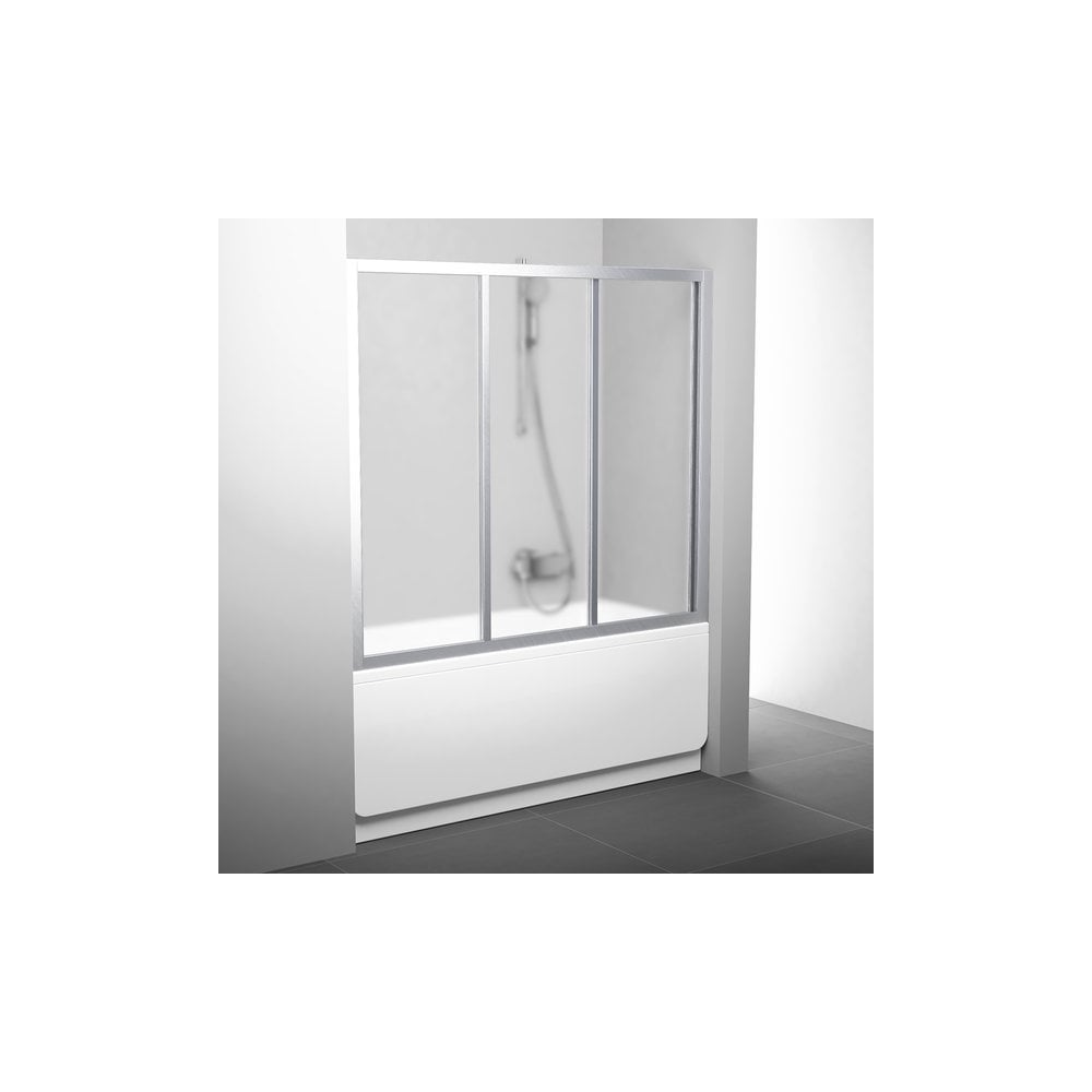 Изображение товара Раздвижная ширма на борт ванны Ravak AVDP3-150 профиль сатин матовое стекло