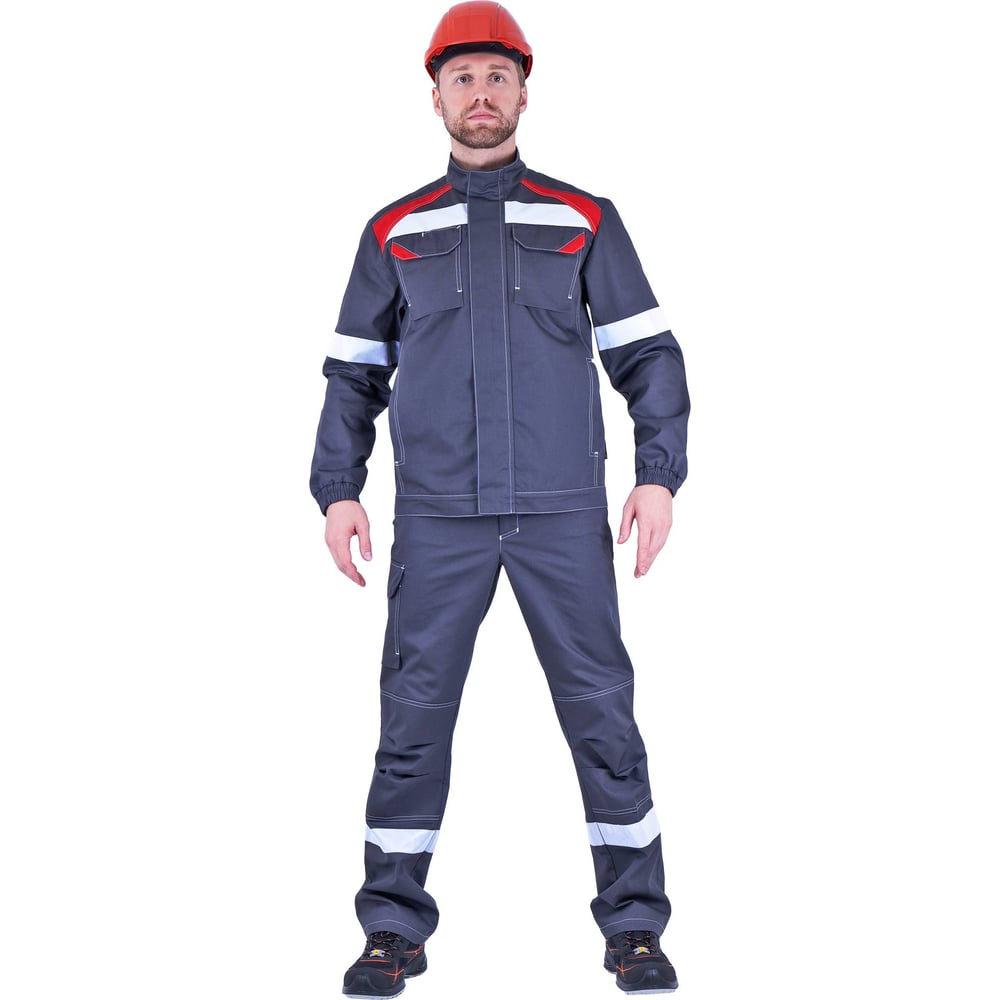 Изображение товара Мужской защитный костюм ГК Спецобъединение СТАРАТЕЛЬ, Серый/Красный, Размер 52-54