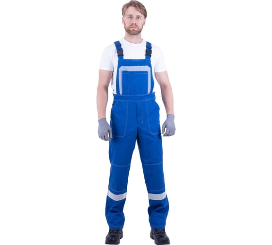 Изображение товара Мужской костюм ГК Спецобъединение РАЦИОНАЛИЗАТОР от механических воздействий и ОПЗ (куртка, полукомбинезон), василёк/се Кос 002/128/182