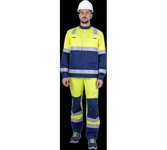 Изображение товара Мужской костюм ГК Спецобъединение РЕФЛЕКТ-1 сигнальный, от механических воздействий и ОПЗ (куртка, полукомбинезон), флу Кос 751/120/170