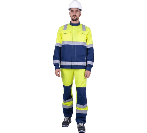 Изображение товара Мужской костюм ГК Спецобъединение РЕФЛЕКТ-1 сигнальный, от механических воздействий и ОПЗ (куртка, полукомбинезон), флу Кос 751/128/182