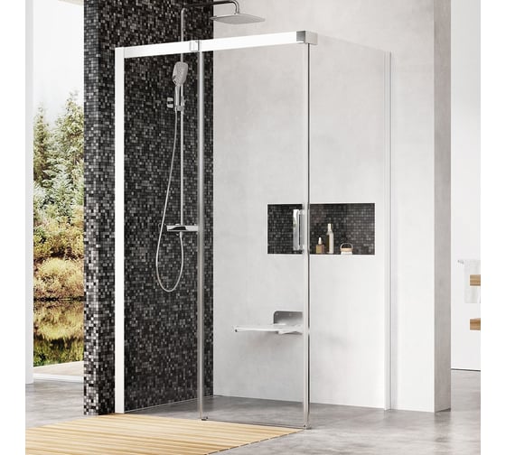 Изображение товара Душевой уголок Ravak Matrix MSDPS-100/100 см, L, левый, белый профиль, прозрачное стекло 0WLAA100Z1