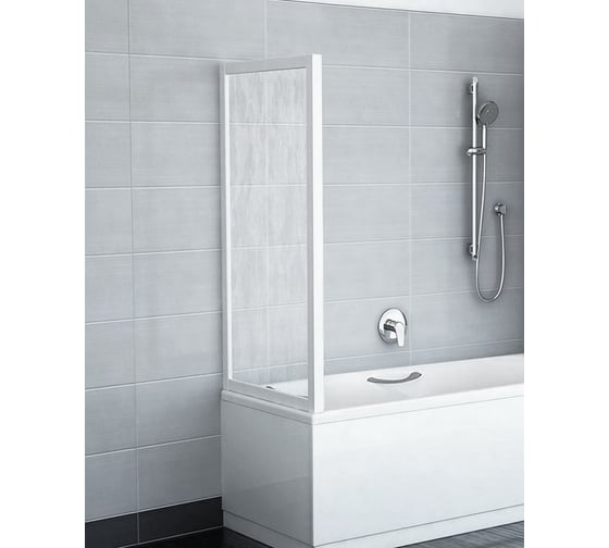 Изображение товара Боковая перегородка (шторка, ширма) на борт ванны Ravak APSV-80 белый профиль, матовое стекло 95040102ZG 00000018013