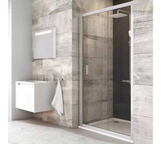 Изображение товара Душевая дверь раздвижная Ravak Blix BLDP2-120 см блестящий профиль, матовое стекло  0PVG0C00ZG 00000035934