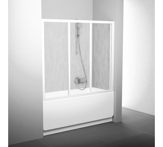 Изображение товара Перегородка (шторка, ширма) на борт ванны раздвижная Ravak AVDP3-170 белый профиль, матовое стекло 40VV0102ZG 00000017915