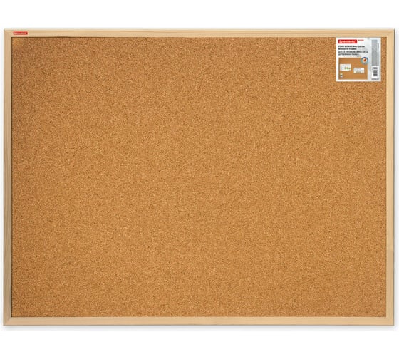 Изображение товара Доска пробковая для объявлений BRAUBERG 90x120 см, деревянная рамка, Wood, 238312