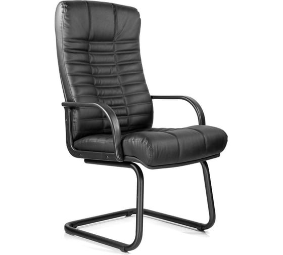 Изображение товара Кресло для приемных и переговорных ОФИСМАГ "Атлант", кожа, черное К-01, ш/к 80362 531864