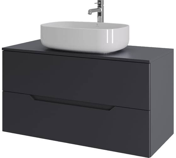 Изображение товара Тумба с раковиной подвесная ORANGE Line 100 см, графит/белый Li-100TugMDF+B07-540W