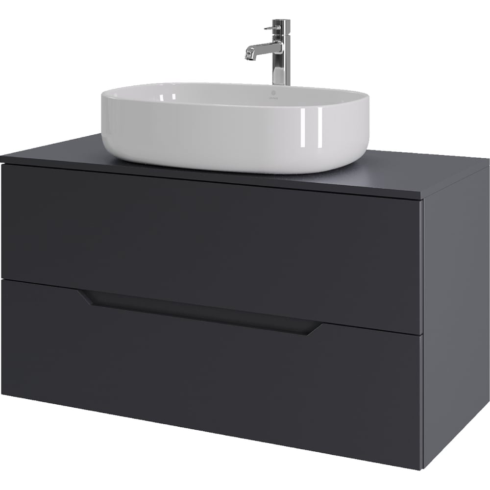 Изображение товара Тумба с раковиной ORANGE Line 100 см графит белый МДФ санфарфор современный стиль