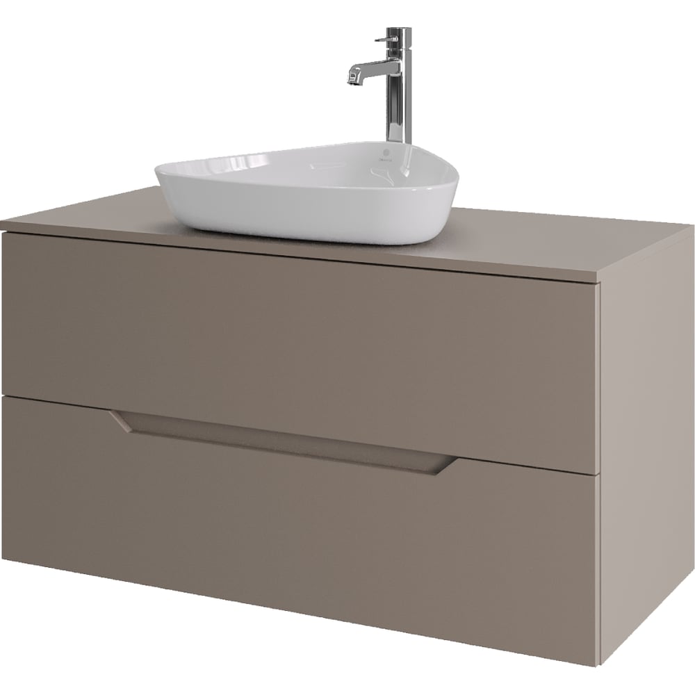 Изображение товара Тумба с раковиной подвесная ORANGE Line 100 см латте/белый