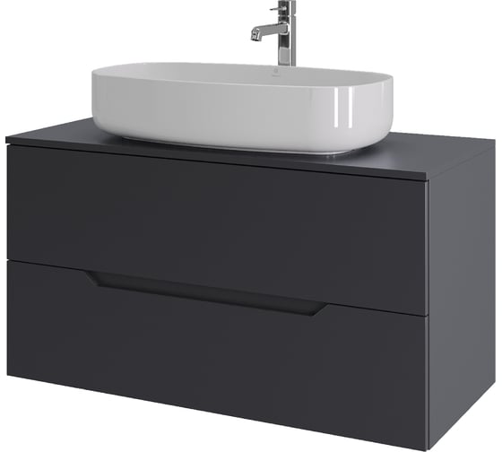 Изображение товара Тумба с раковиной подвесная ORANGE Line 100 см, графит/белый Li-100TugMDF+B07-675W