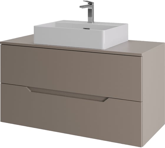 Изображение товара Тумба с раковиной подвесная ORANGE Line 100 см, латте/белый Li-100TuLMDF+B04-500W