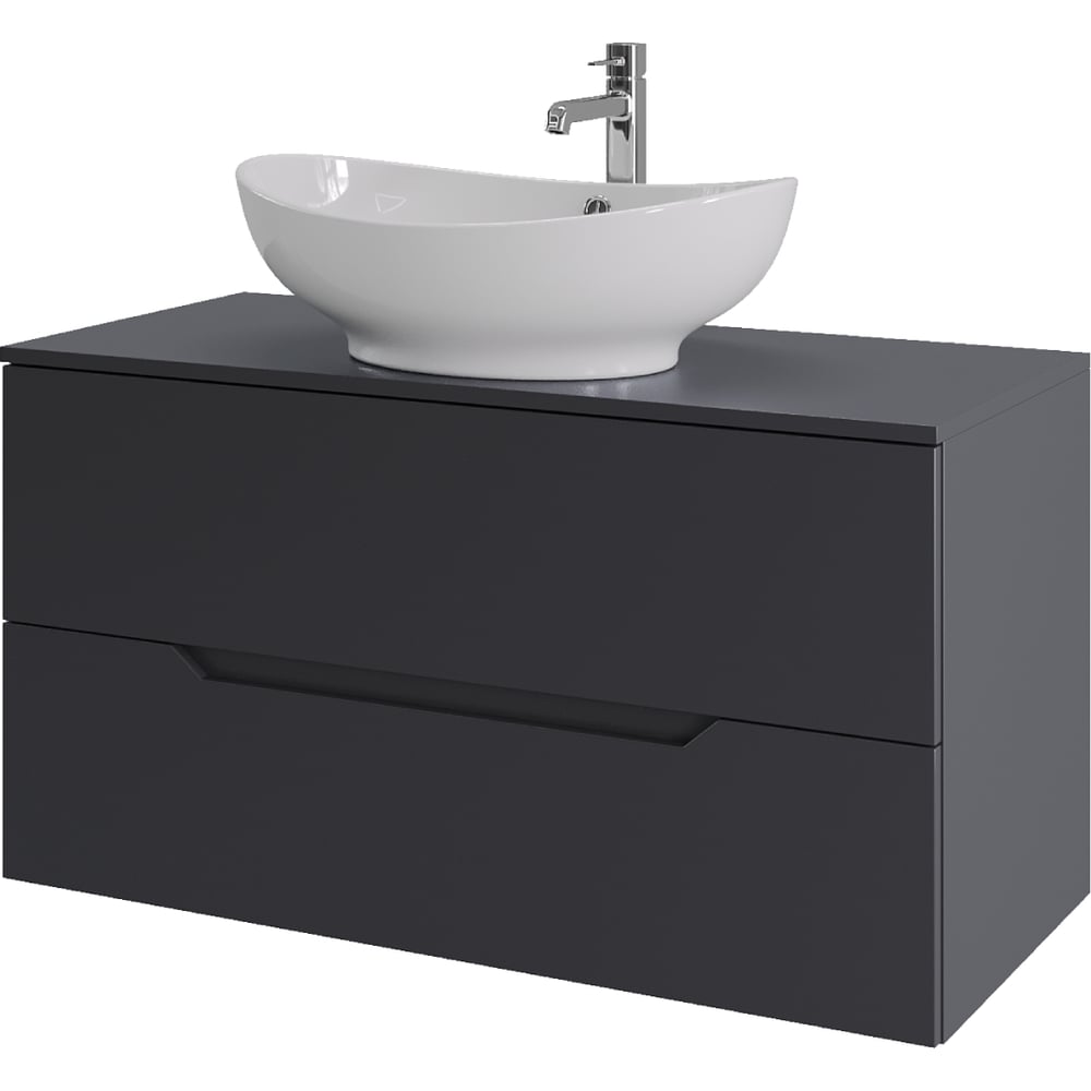 Изображение товара Тумба с раковиной ORANGE Line 100 см графит/белый