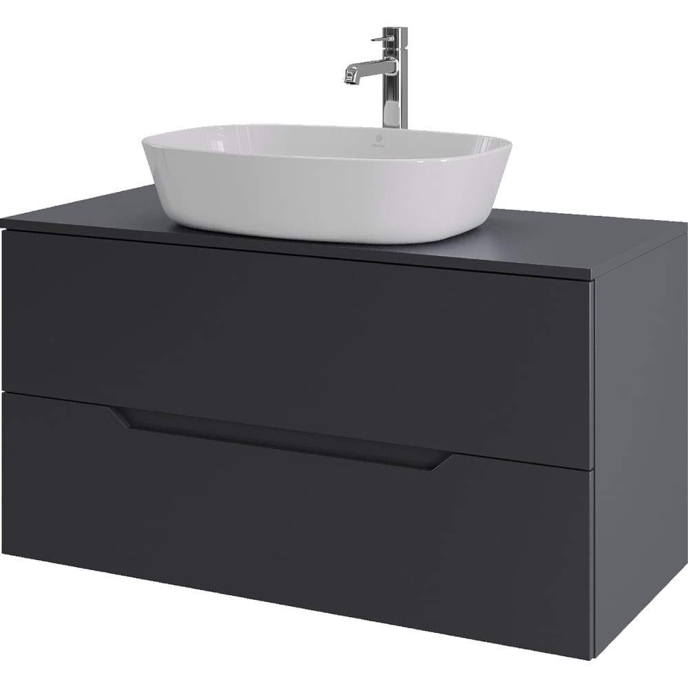 Изображение товара Подвесная тумба с раковиной ORANGE Line 100 см графит/белый