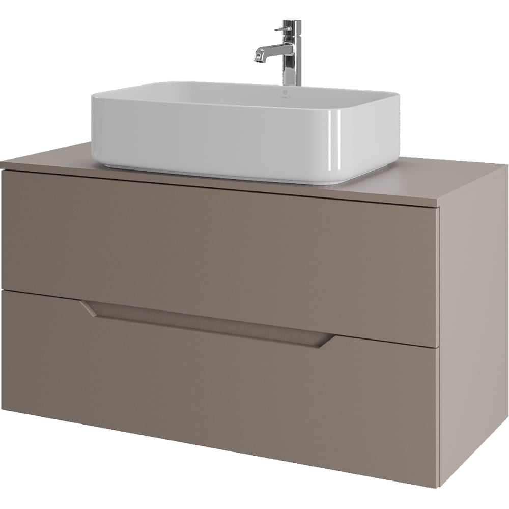 Изображение товара Тумба с раковиной подвесная ORANGE Line 100 см латте/белый