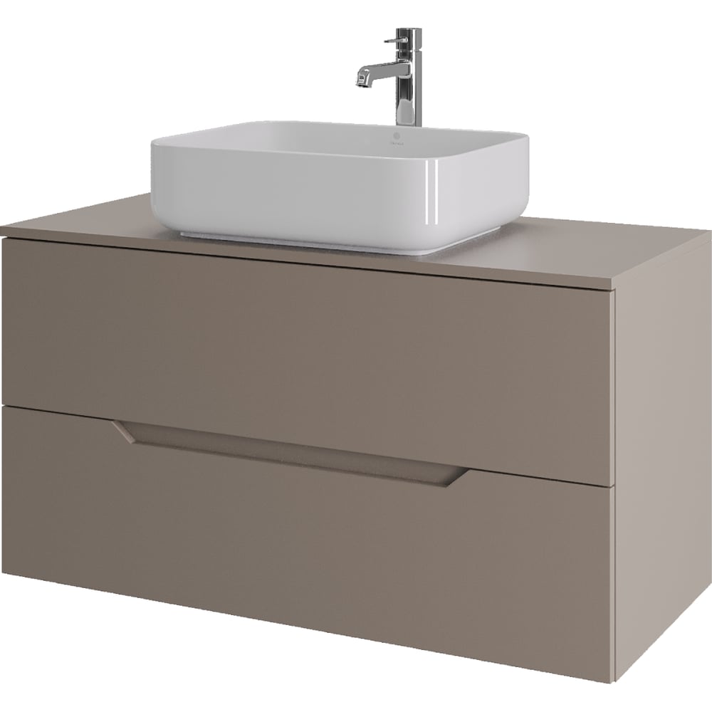 Изображение товара Тумба с раковиной подвесная ORANGE Line 100 см латте/белый