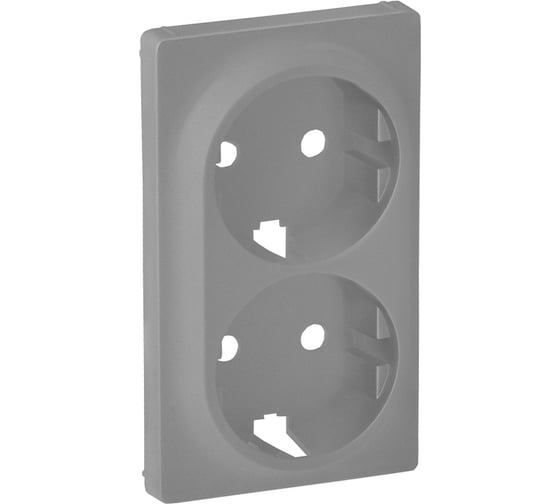 Изображение товара Лицевая панель Legrand Valena LIFE для двойной силовой розетки 2x2К+З Алюминий 754952