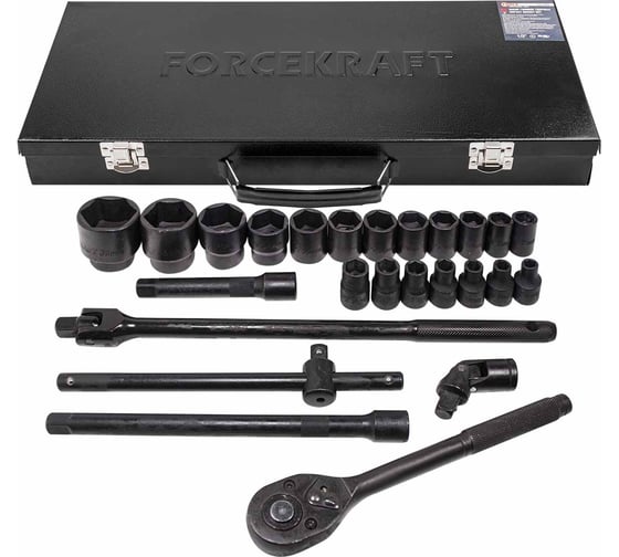 Изображение товара Набор инструментов FORCEKRAFT ударные, 26пр. 1/2" , в металлическом кейсе FK-4263-5MPB(26458)
