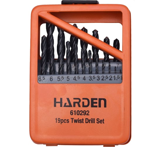 Изображение товара Набор сверл по металлу HSS (19 шт; 1-10 мм) HARDEN 610292