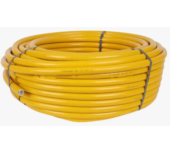 Изображение товара Гофрированная труба Stahlmannиз нерж.стали SS304 15A, отожженная в оболочке желтая, 20м, 2217494