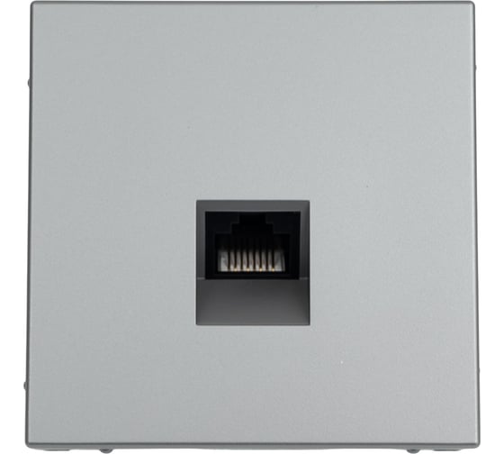 Изображение товара Розетка компьютерная RJ45 Systeme Electric ArtGallery Сталь, категория 5е, механизм GAL000983
