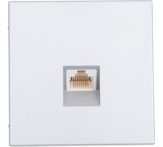 Изображение товара Розетка компьютерная RJ45 Systeme Electric ArtGallery Алюминий, категория 5е, механизм GAL000383