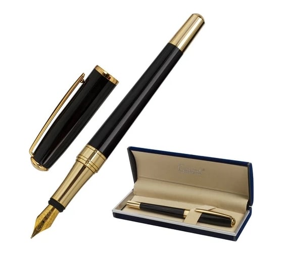 Изображение товара Подарочная перьевая ручка GALANT LUDUS черный корпус, золотистые детали, узел 0.8 мм 143529