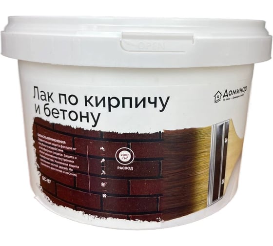 Изображение товара Лак по кирпичу и бетону Доминар полуглянцевый акриловый антисептический БС 87, 2.5 кг S67026