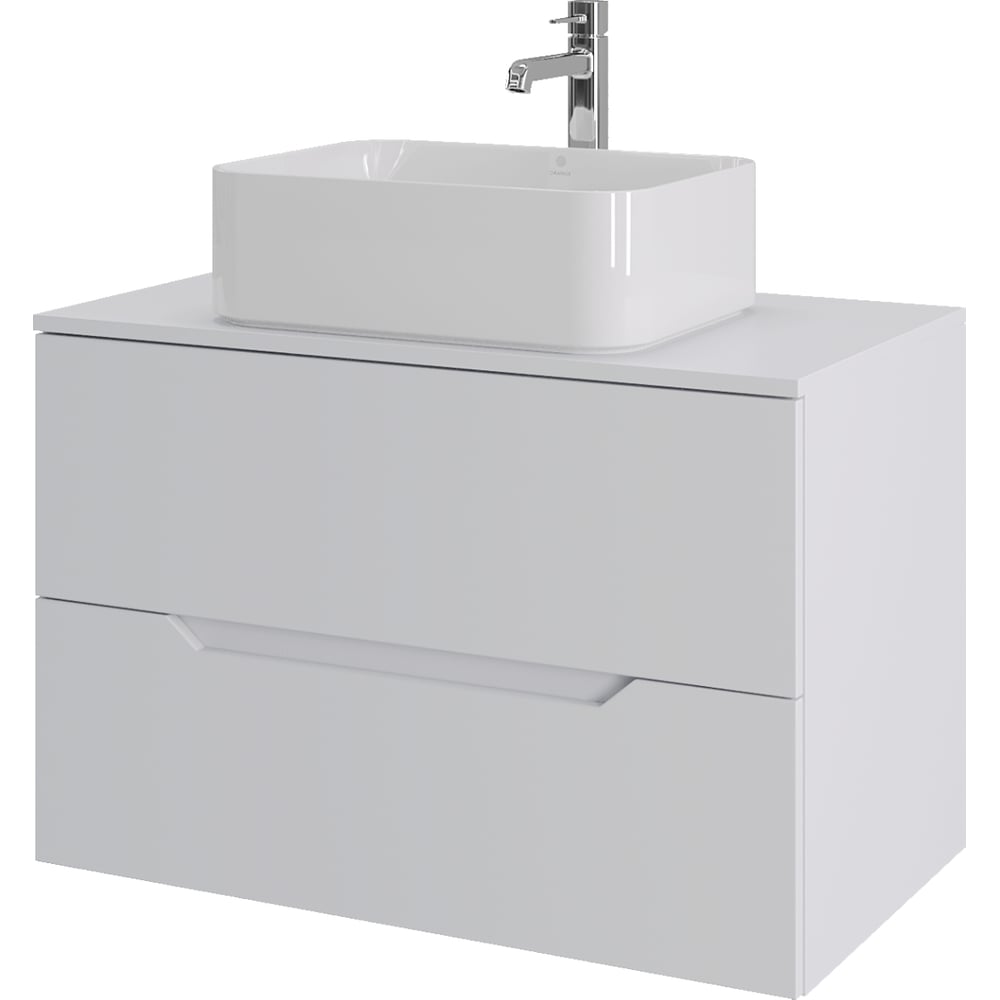 Изображение товара Подвесная тумба с раковиной ORANGE Line 80 см белый матовый