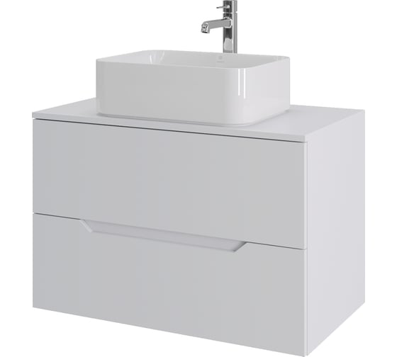 Изображение товара Подвесная тумба с раковиной ORANGE Line 80 см, белый Li-80TuwMDF+B02-460W