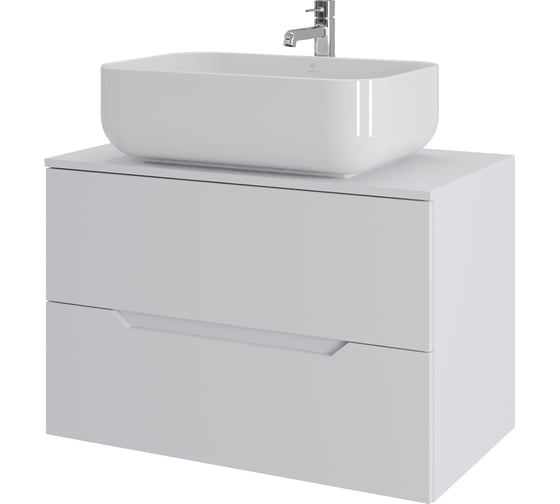 Изображение товара Подвесная тумба с раковиной ORANGE Line 80 см, белый Li-80TuwMDF+B03-600W