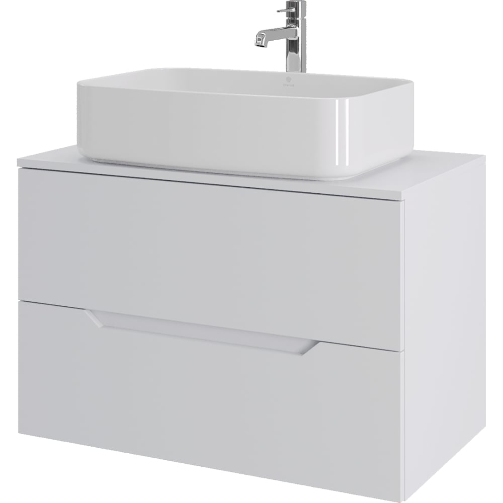 Изображение товара Подвесная тумба с раковиной ORANGE Line 80 см белый матовый МДФ санфарфор