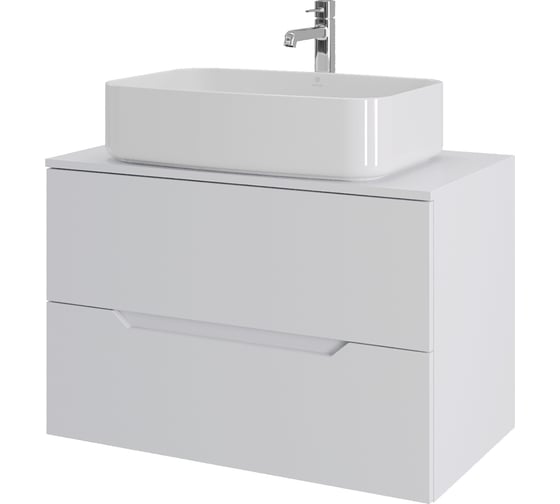 Изображение товара Подвесная тумба с раковиной ORANGE Line 80 см, белый Li-80TuwMDF+B07-600W