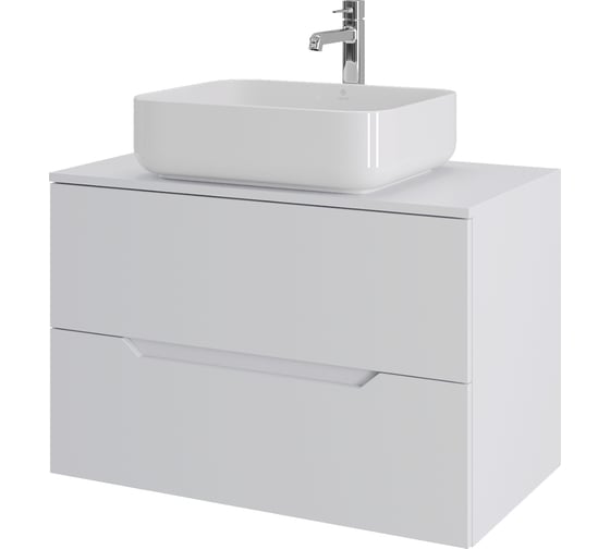 Изображение товара Подвесная тумба с раковиной ORANGE Line 80 см, белый Li-80TuwMDF+B05-500W