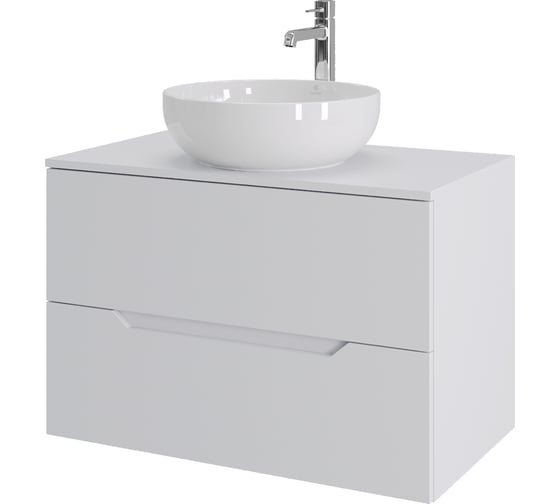 Изображение товара Подвесная тумба с раковиной ORANGE Line 80 см, белый Li-80TuwMDF+B07-420W