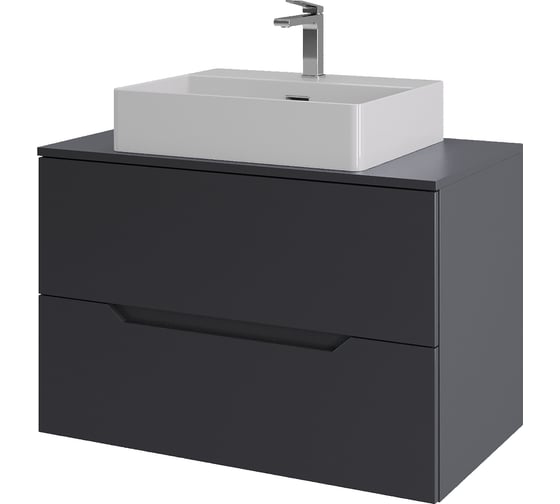 Изображение товара Подвесная тумба с раковиной ORANGE Line 80 см, графит/белый Li-80TugMDF+B04-500W