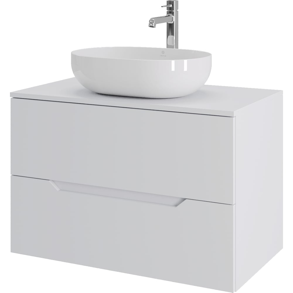 Изображение товара Подвесная тумба с раковиной ORANGE Line 80 см белый МДФ санфарфор