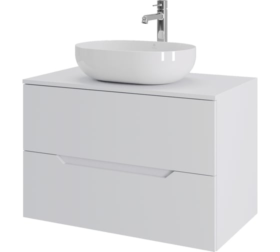 Изображение товара Подвесная тумба с раковиной ORANGE Line 80 см, белый Li-80TuwMDF+B05-480W