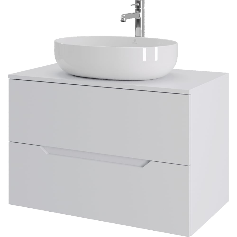 Изображение товара Подвесная тумба с раковиной ORANGE Line 80 см белый МДФ санфарфор