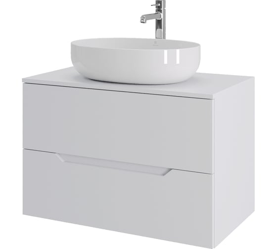 Изображение товара Подвесная тумба с раковиной ORANGE Line 80 см, белый Li-80TuwMDF+B05-520W