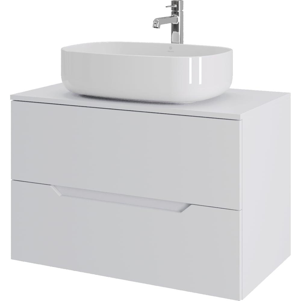 Изображение товара Подвесная тумба с раковиной ORANGE Line 80 см белый МДФ санфарфор