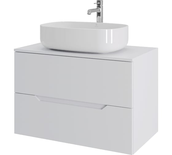 Изображение товара Подвесная тумба с раковиной ORANGE Line 80 см, белый Li-80TuwMDF+B07-540W