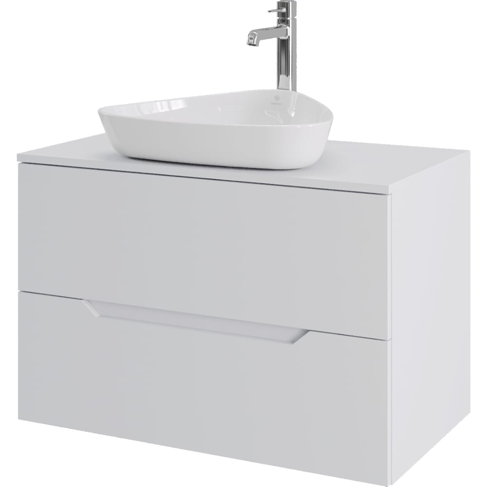 Изображение товара Подвесная тумба с раковиной ORANGE Line 80 см белый МДФ санфарфор современная