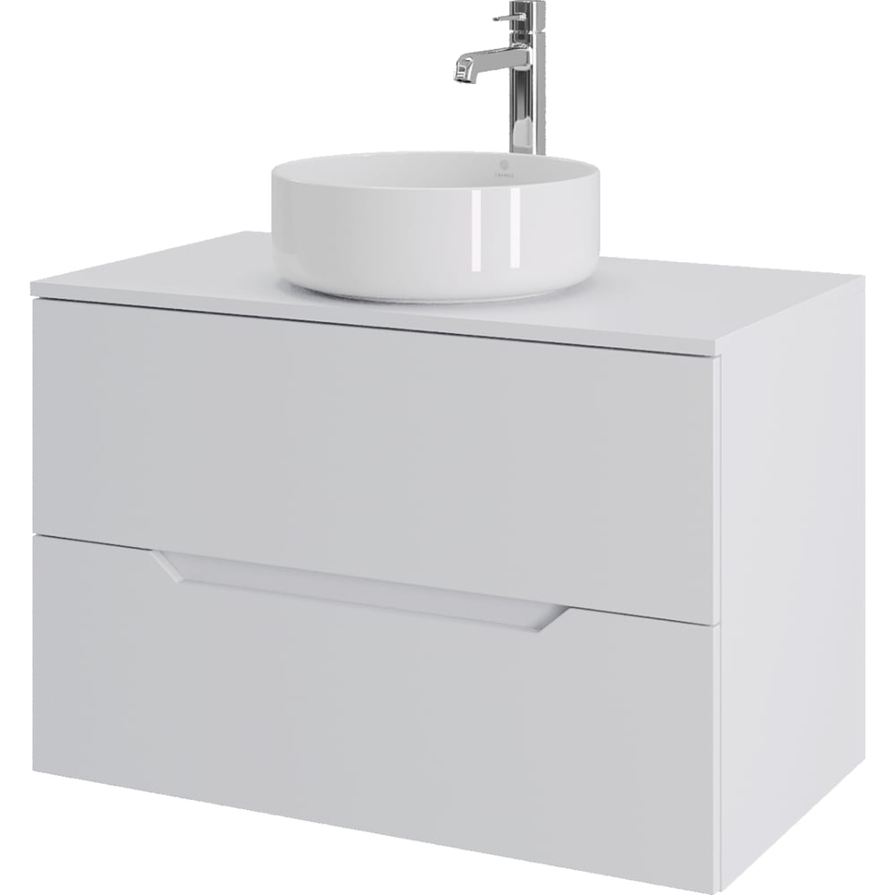 Изображение товара Подвесная тумба с раковиной ORANGE Line 80 см белый матовый МДФ