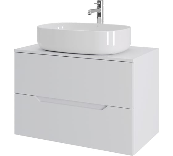 Изображение товара Подвесная тумба с раковиной ORANGE Line 80 см, белый Li-80TuwMDF+B08-600W