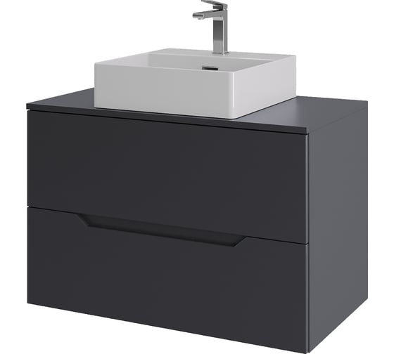 Изображение товара Подвесная тумба с раковиной ORANGE Line 80 см, графит/белый Li-80TugMDF+B04-405W