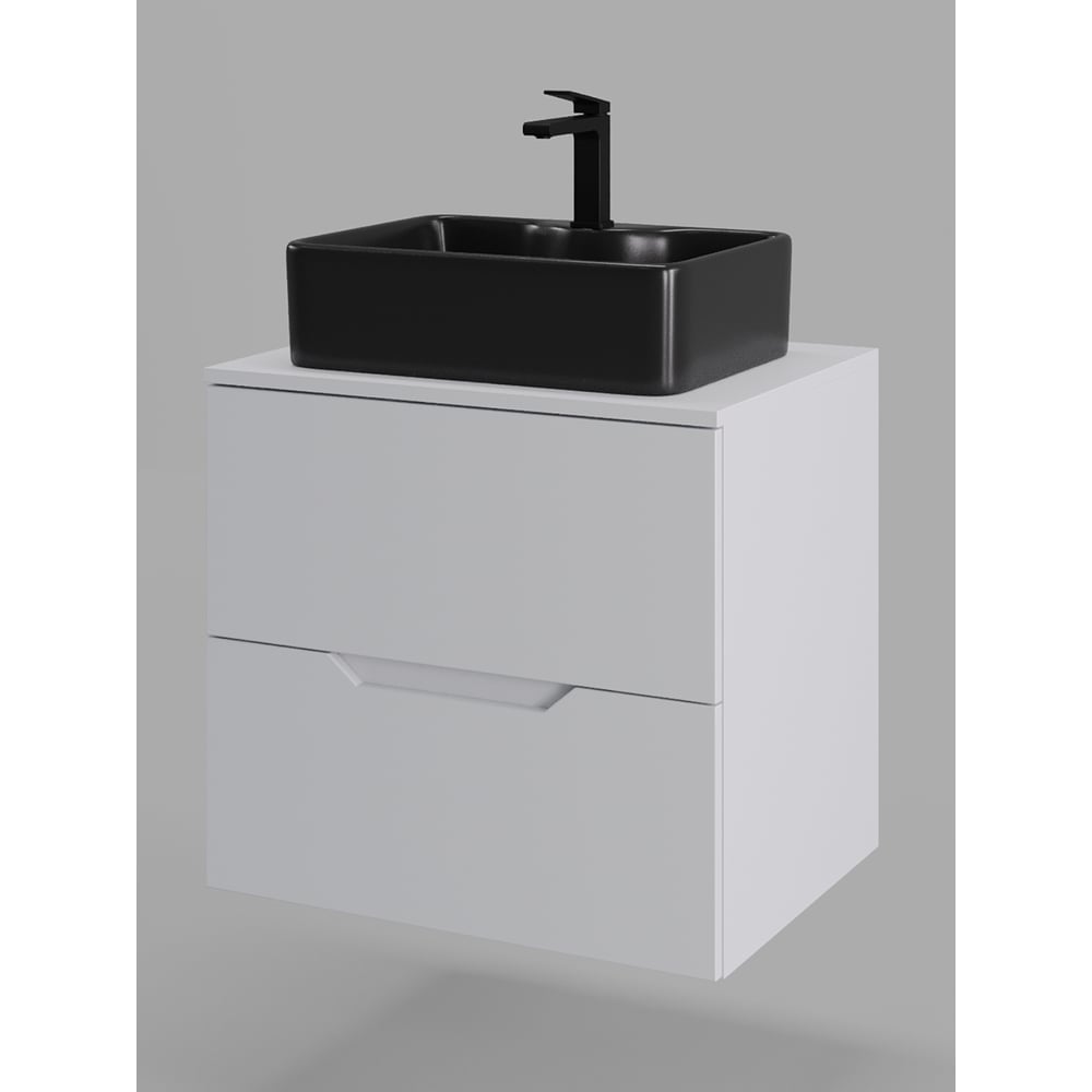 Изображение товара Подвесная тумба с раковиной ORANGE Line 60 см белый/черный