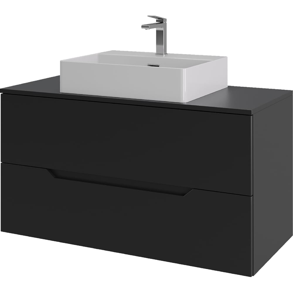 Изображение товара Подвесная тумба с раковиной ORANGE Line 100 см черная белая