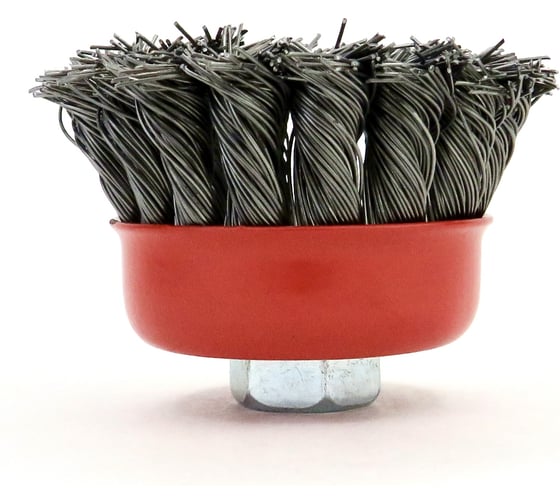 Изображение товара Щетка чашечная жгутовая Д65 мм, M14, ворс сталь 0.50 мм (код 13-071) EuroBrush №EB-AST1L